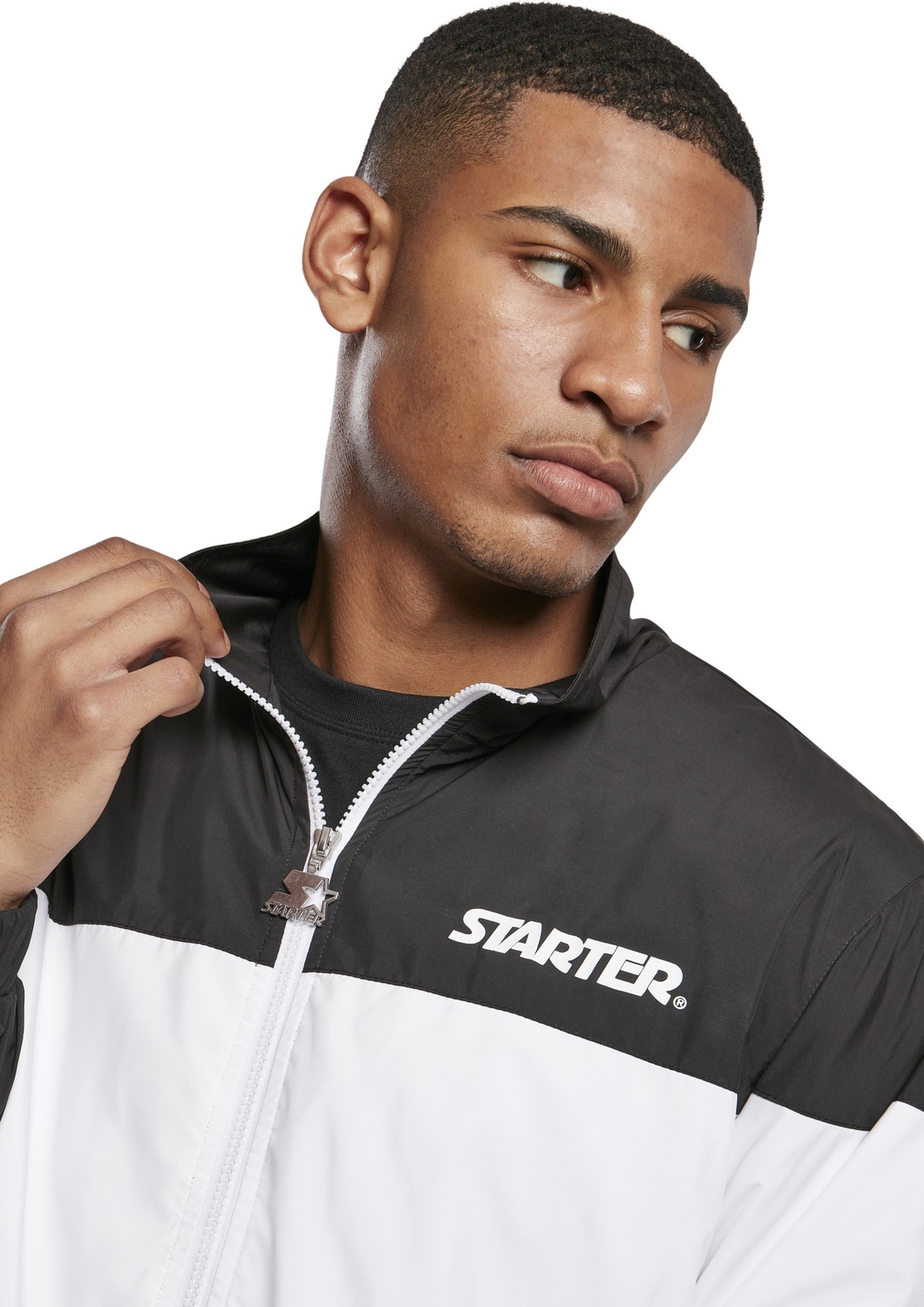 StarterBlackLabelJackeBlockJacketBlackWhite