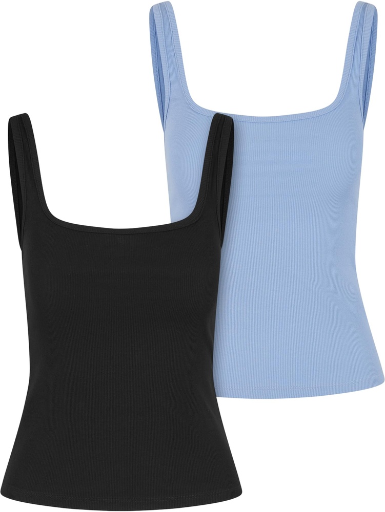 UrbanClassicsDamenLadiesWideNeckRibTop2-PackTB7513ABlack-3XL