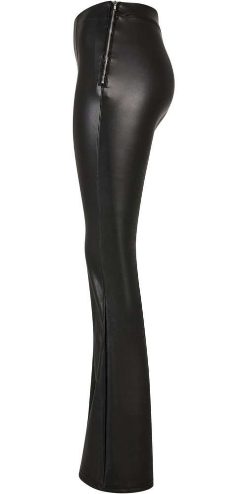 UrbanClassicsDamenHoseLadiesSyntheticLeatherFlaredPantsBlack