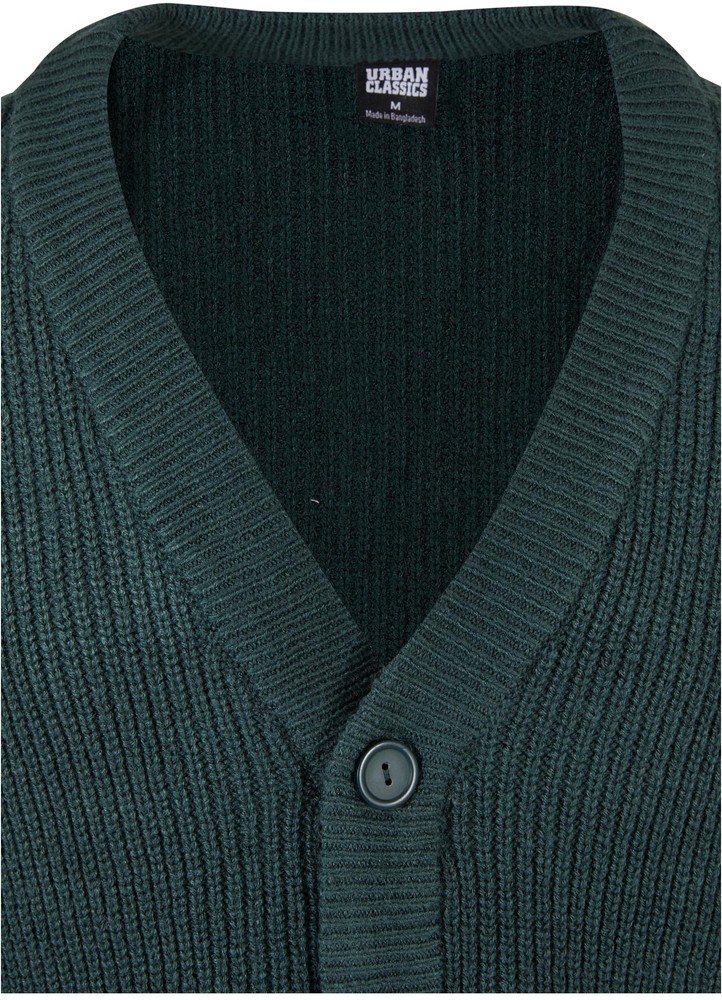 UrbanClassicsStrickjackeSportyBoxyCardiganBottlegreen-3XL