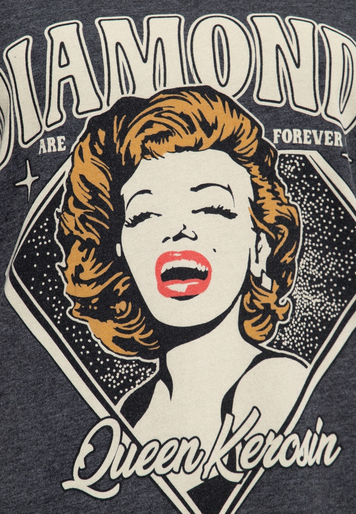 QueenKerosinDamenEnzymwashT-ShirtDiamondsQKI41011