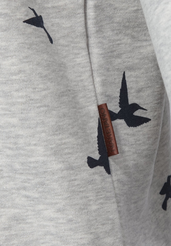 NaketanoDamenPulloverKrokettenhorst1801-0102AlloverBirdsGrey-XS