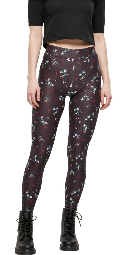 UrbanClassicsDamenLadiesSoftAOPLeggingsBlackfloret-3XL