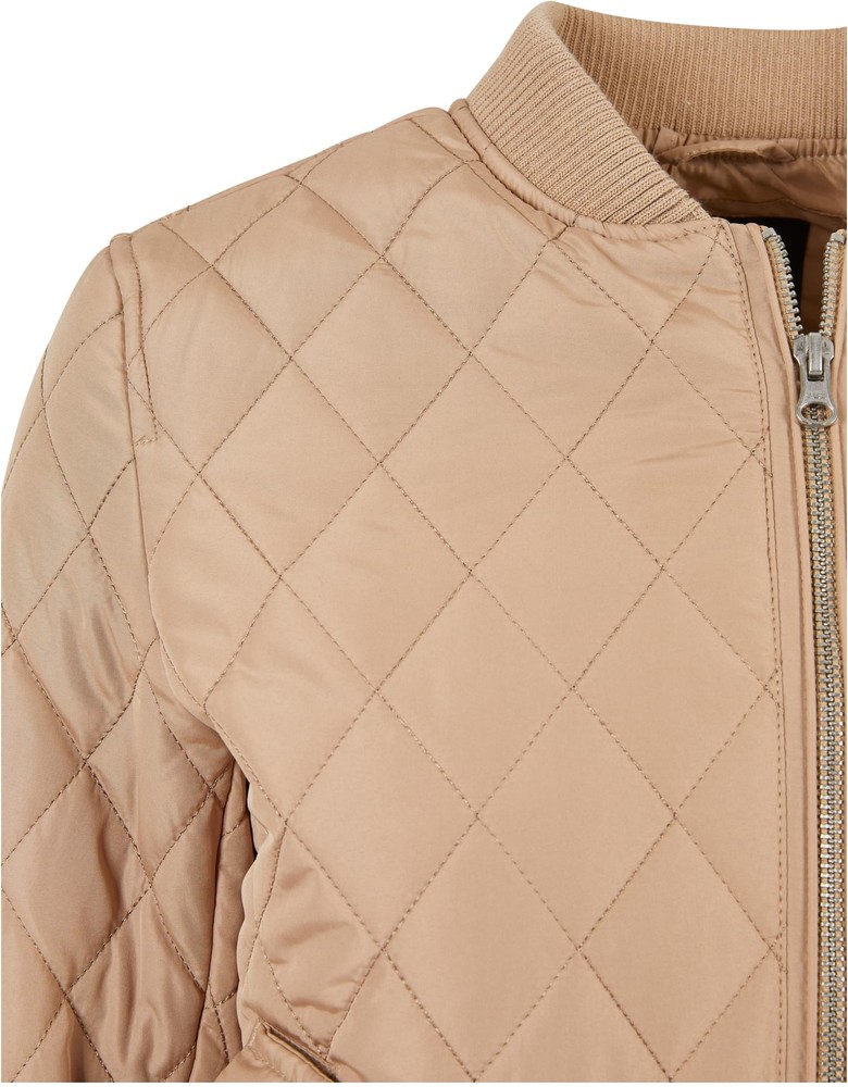 UrbanClassicsDamenJackeLadiesDiamondQuiltNylonJacketUnionbeige-3XL