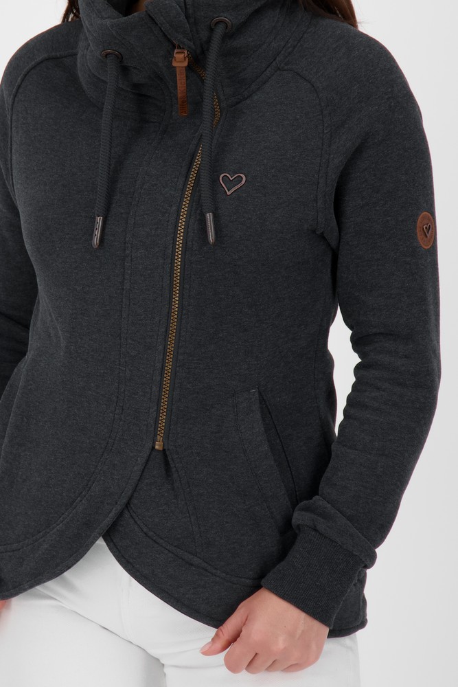 AlifeKickinDamenMerylAKASweatjacketMoonlessMelange-2XL