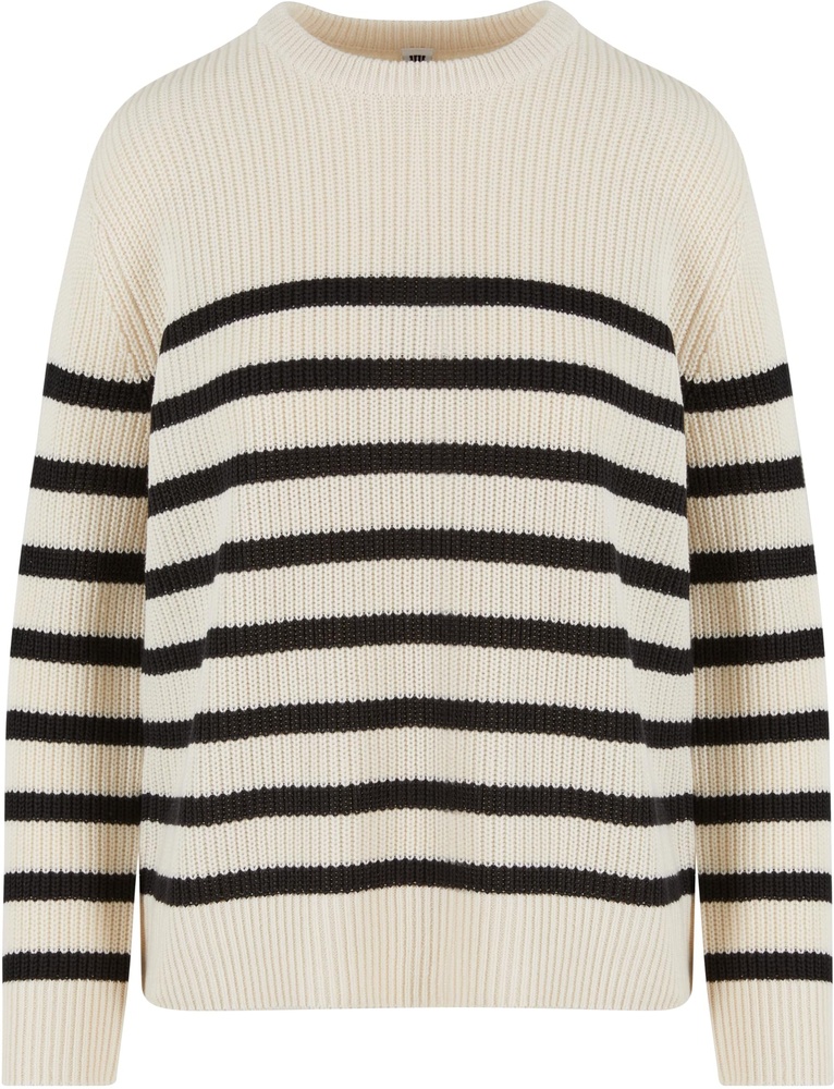 UrbanClassicsDamenLadiesRibStripedSweaterTB6895WhitesandBlack-3XL