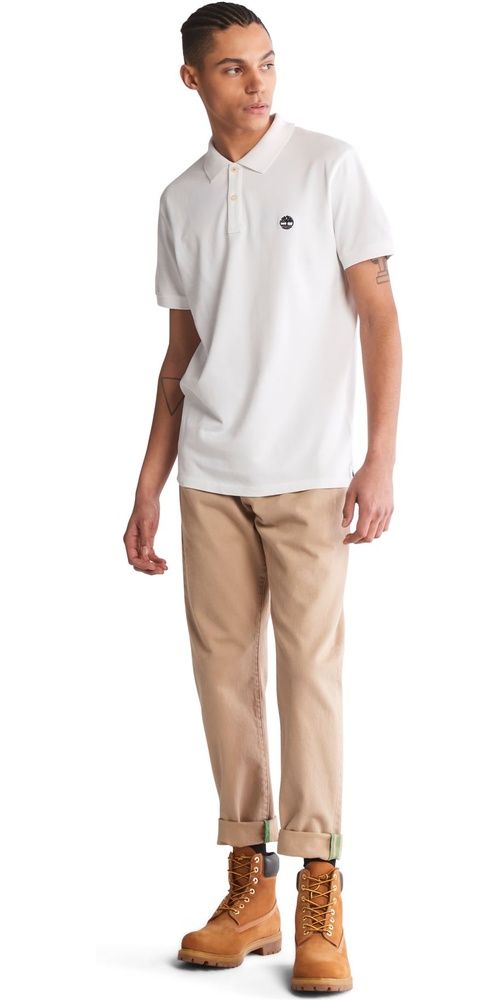 TimberlandOysterRiverTFOChestLogoShortsleevePoloSlim0A2BS1White-XXL