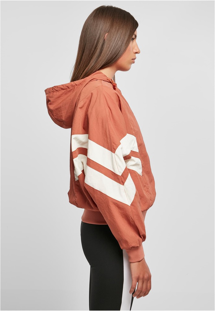 UrbanClassicsDamenJackeLadiesCrinkleBatwingJacketTerracottaWhitesand-3XL