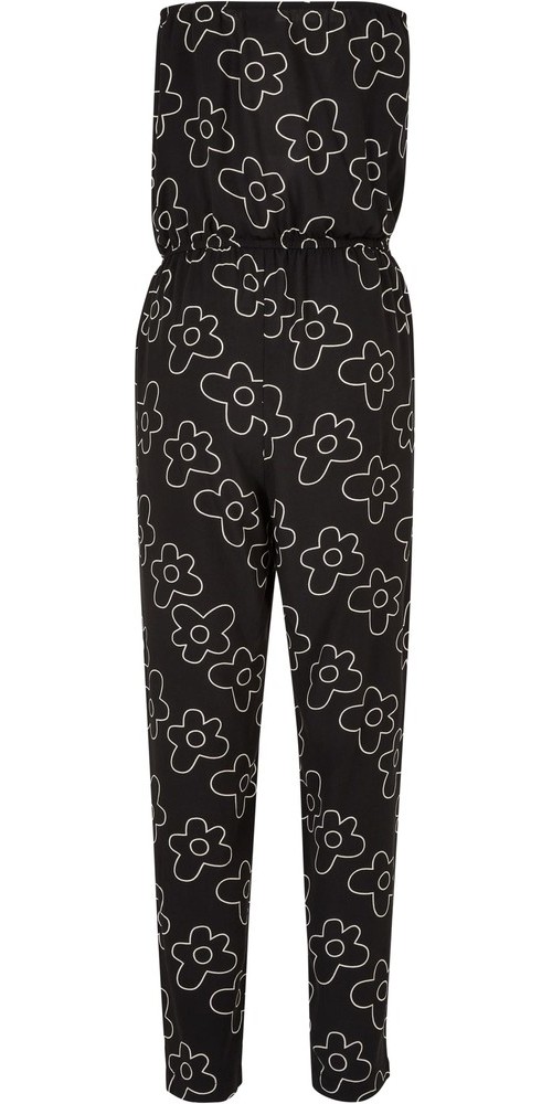 UrbanClassicsDamenLadiesViscoseBandeauJumpsuitBlackflower-3XL