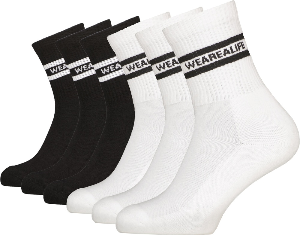 AlifeKickinSockenDennisAKCrewCushSocks6erPack44021-9999MixBlackBrilliantWhite-39-42