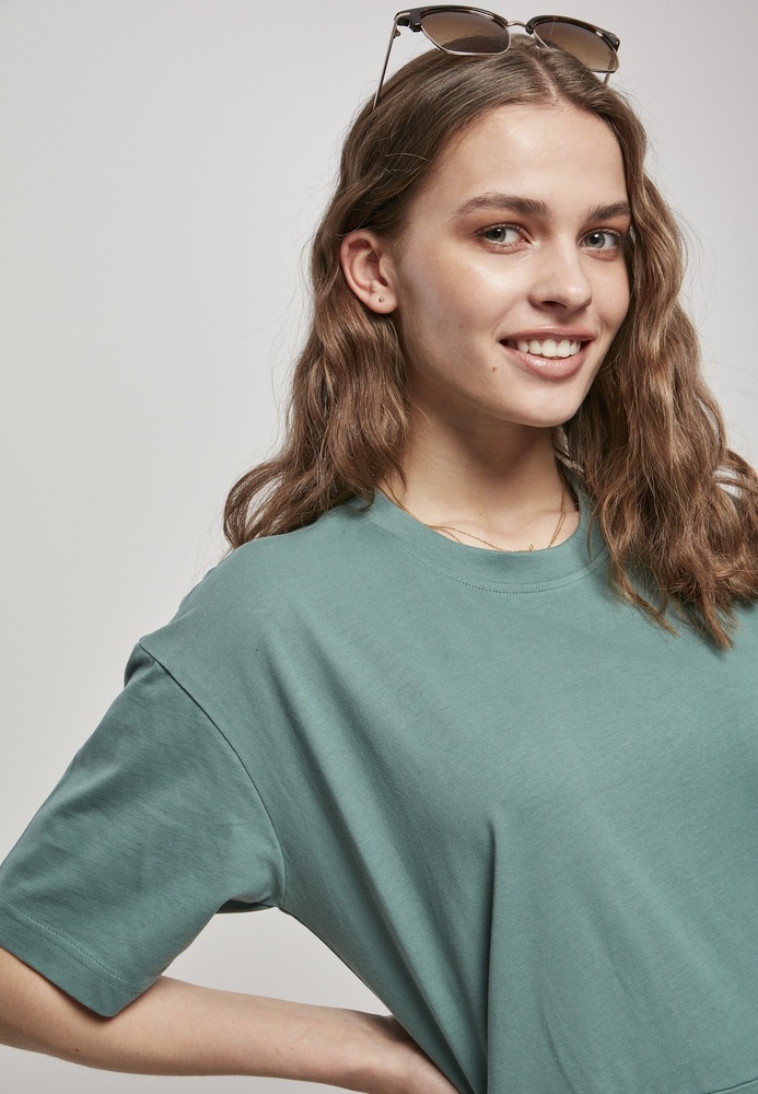 UrbanClassicsDamenKleidLadiesOrganicOversizedSlitTeeDressPaleleaf-3XL