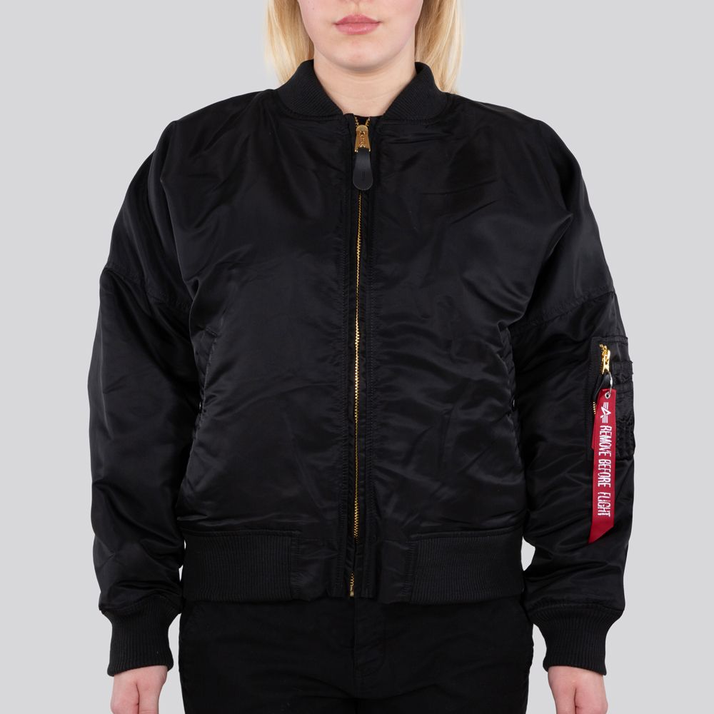 AlphaIndustriesDamenJackeMA-1OSRevFurWomenBlackBlack