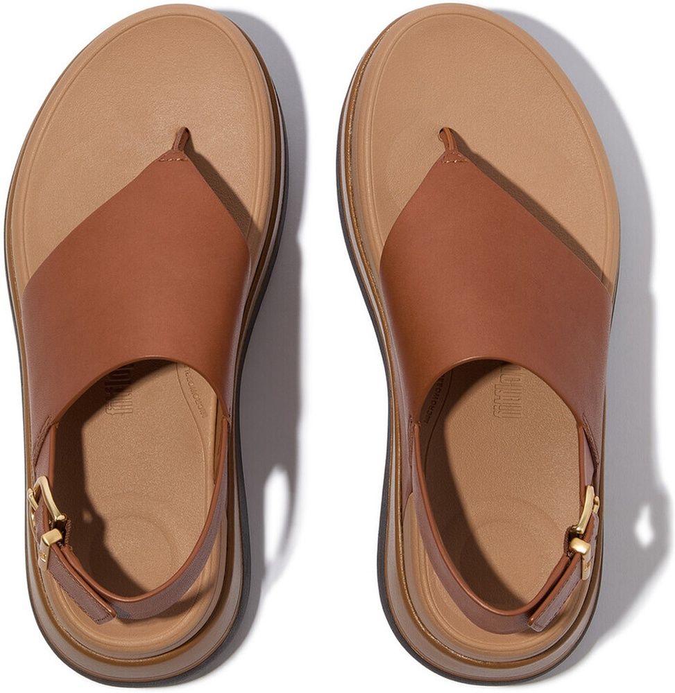 FitFlopDamenSandalenF-ModeStackLeatherBack-StrapToe-PostSandalsE2GDeepTan-36