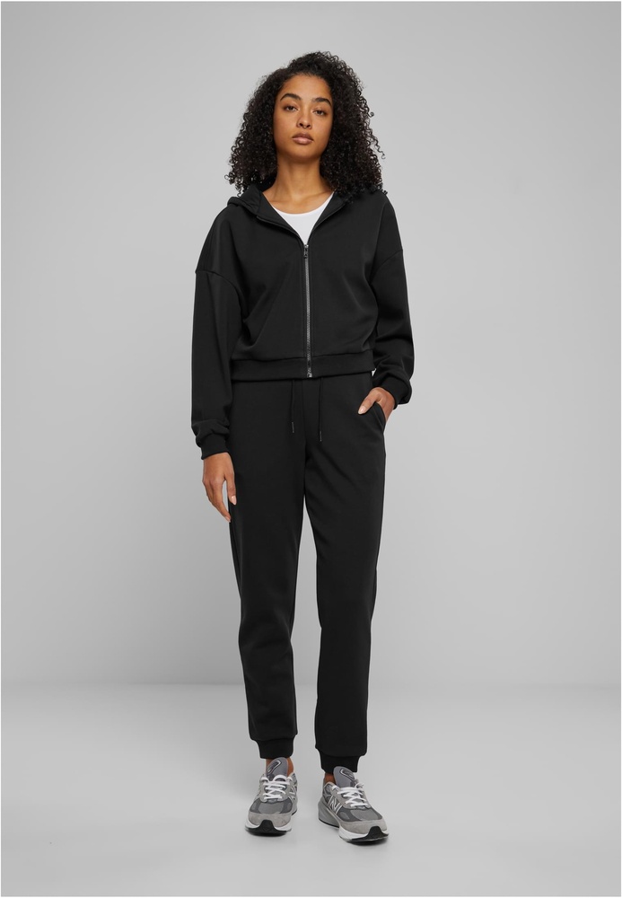 UrbanClassicsDamenLadiesCozyShortZipHoodyTB6864Black-3XL