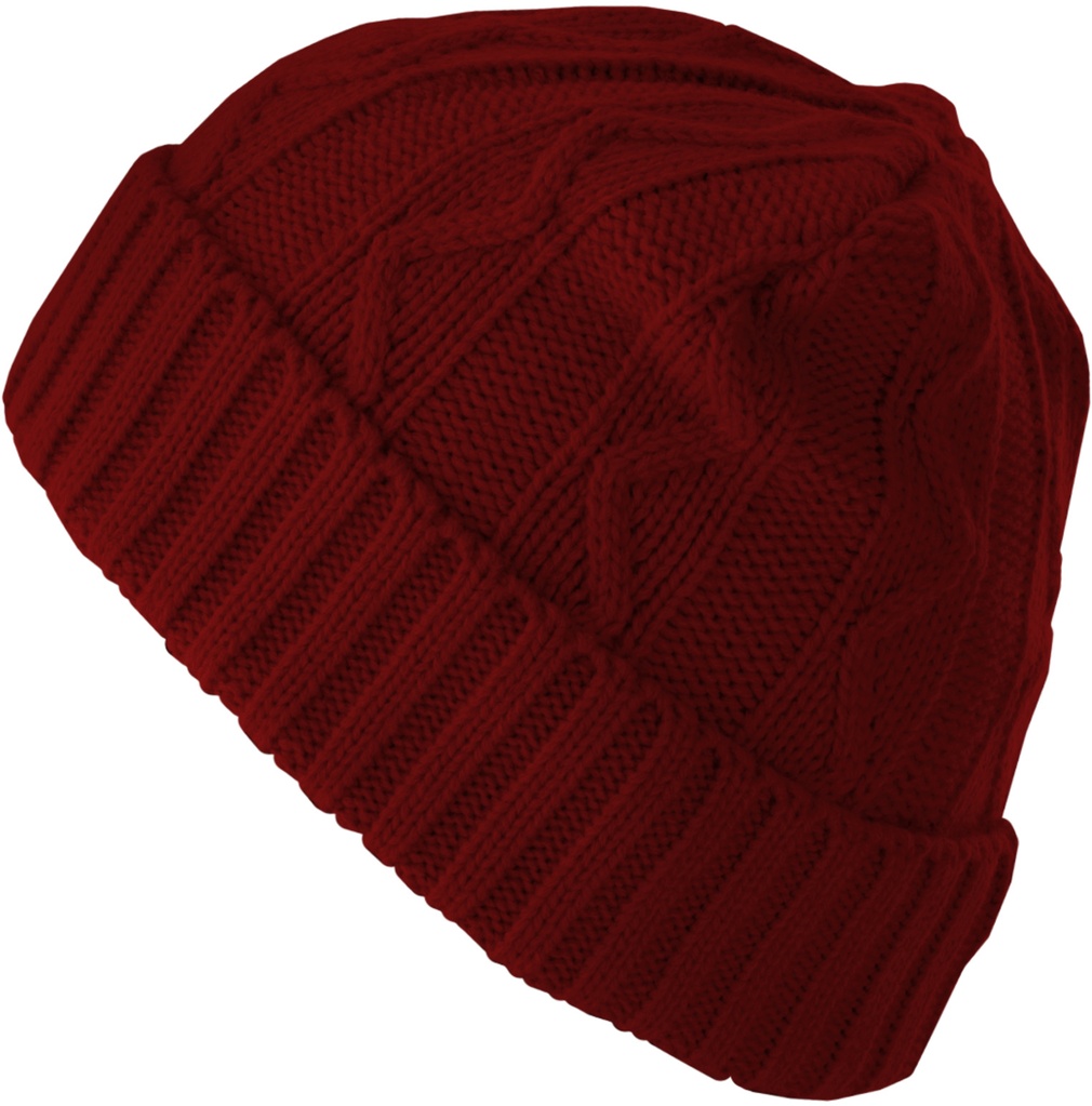 MSTRDSBeanieBeanieCableFlapMaroon