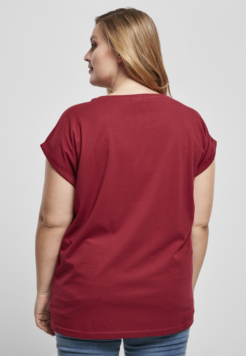 UrbanClassicsFemaleShirtLadiesOrganicExtendedShoulderTeeBurgundy-3XL