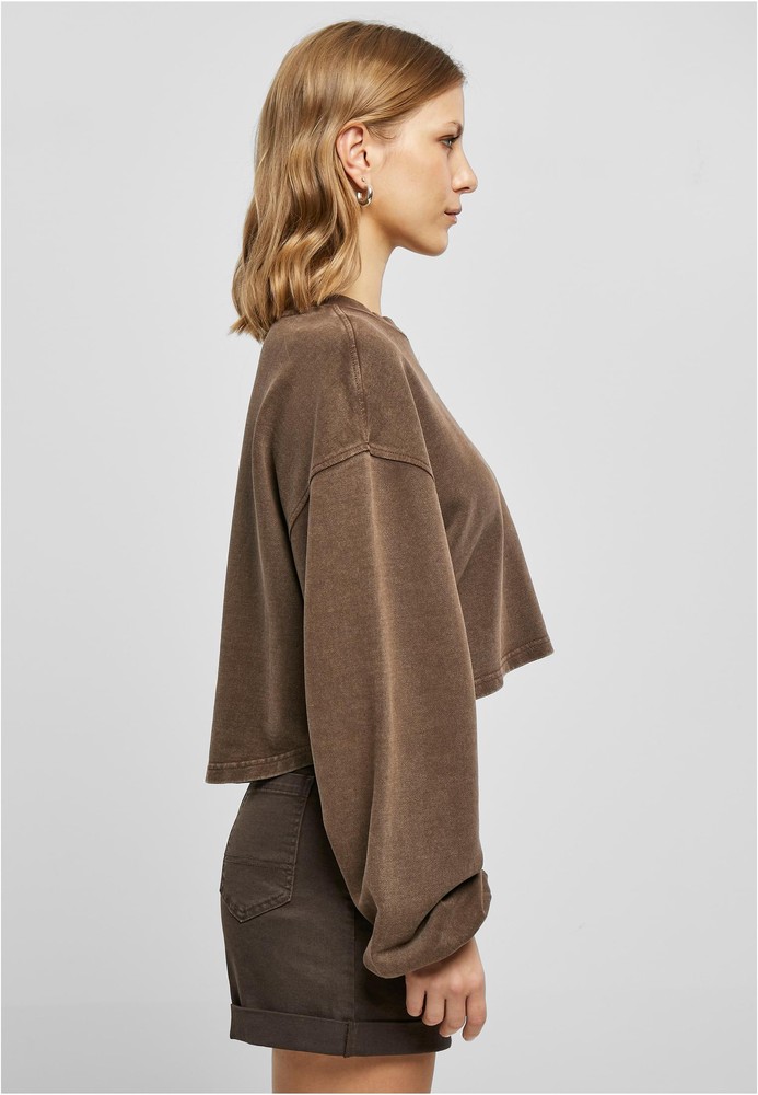 UrbanClassicsDamenLadiesCroppedSmallEmbroideryTerryCrewneck