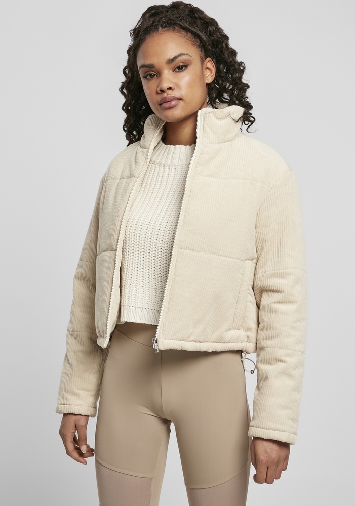 UrbanClassicsDamenJackeLadiesCorduroyPufferJacketWhitesand-3XL