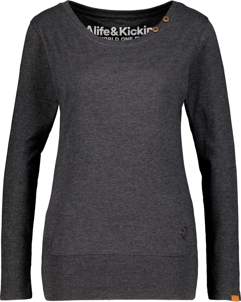 AlifeKickinDamenConnyAKALongsleeveMoonlessMelange-2XL
