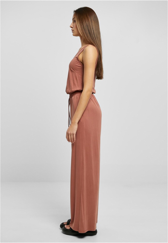 UrbanClassicsDamenLadiesLongSleevlessModalJumpsuitTerracotta-3XL