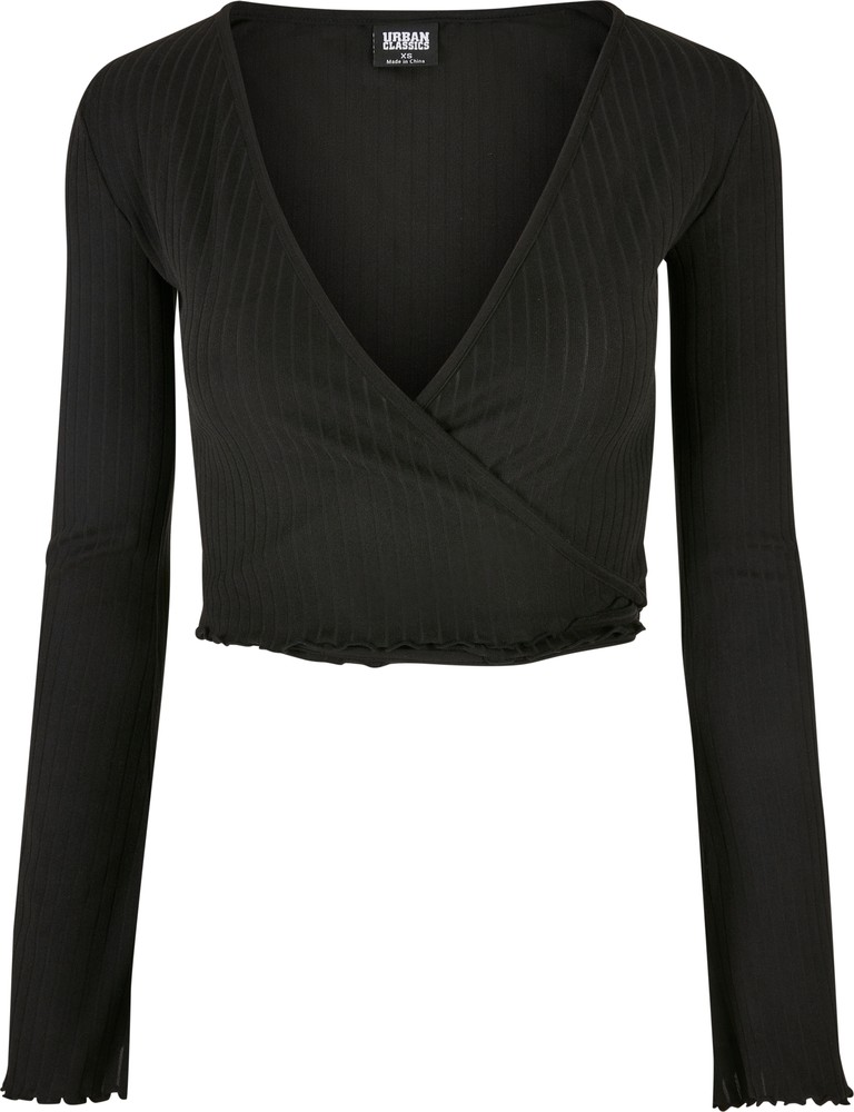 UrbanClassicsDamenLadiesCroppedRibWrappedLongsleeveBlack