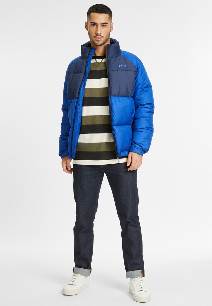 FilaT-ShirtTaichungStripedDroppedShoulderTeeOliveNightStriped