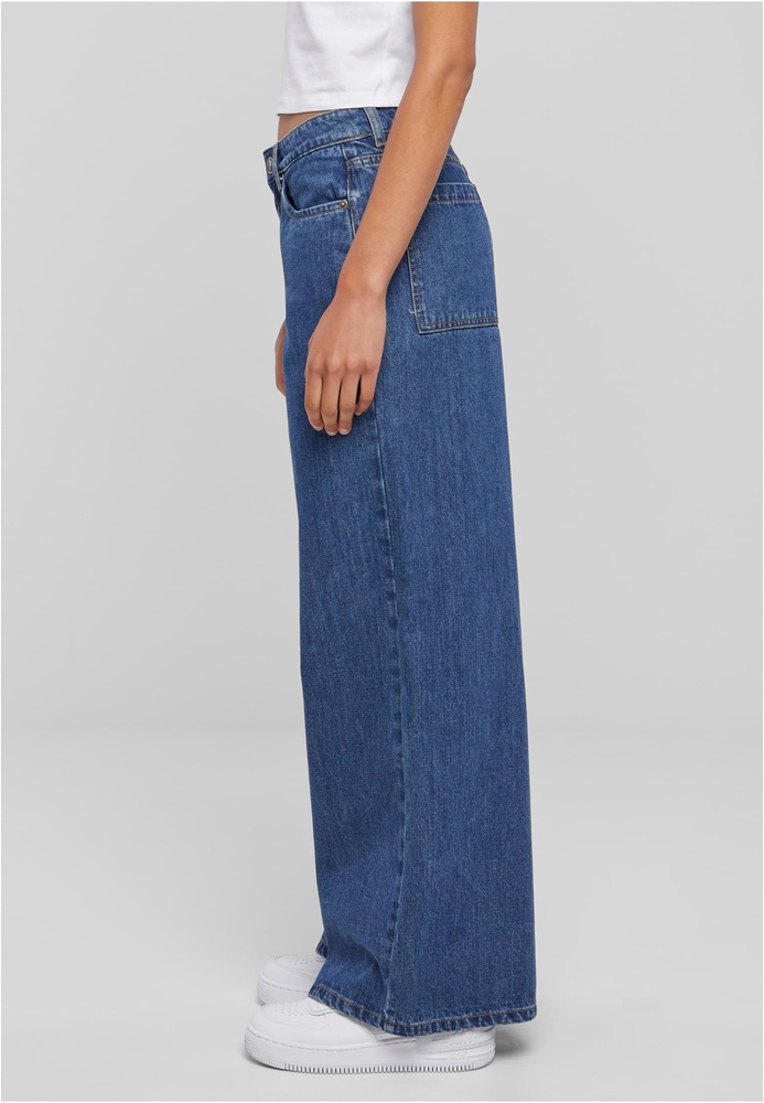 UrbanClassicsDamenLadiesMidWaistWideDenimTB6112MidIndigoWashed-26