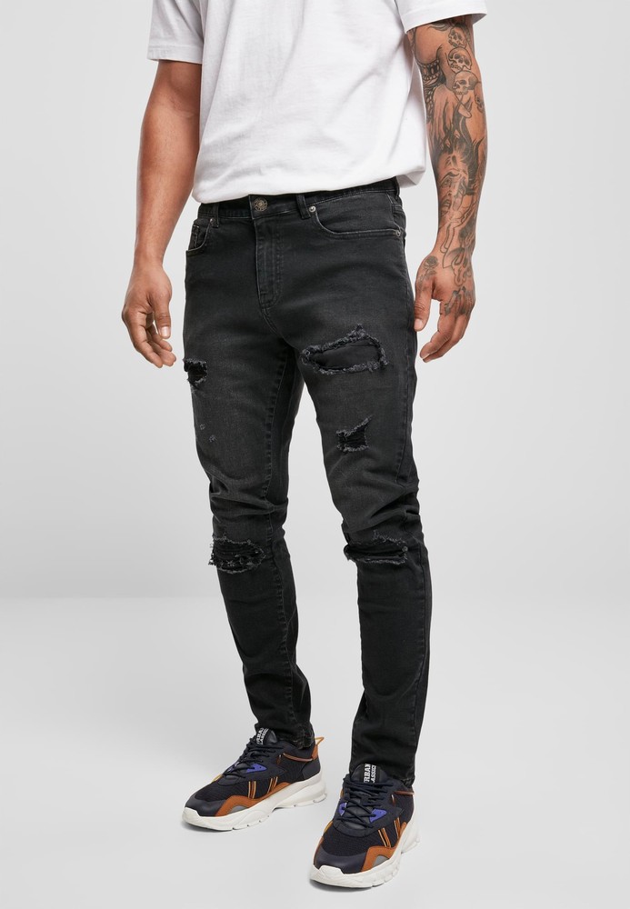 UrbanClassicsHeavyDestroyedSlimFitJeansRealblkHeavyDestroyedWashed-W30-L32