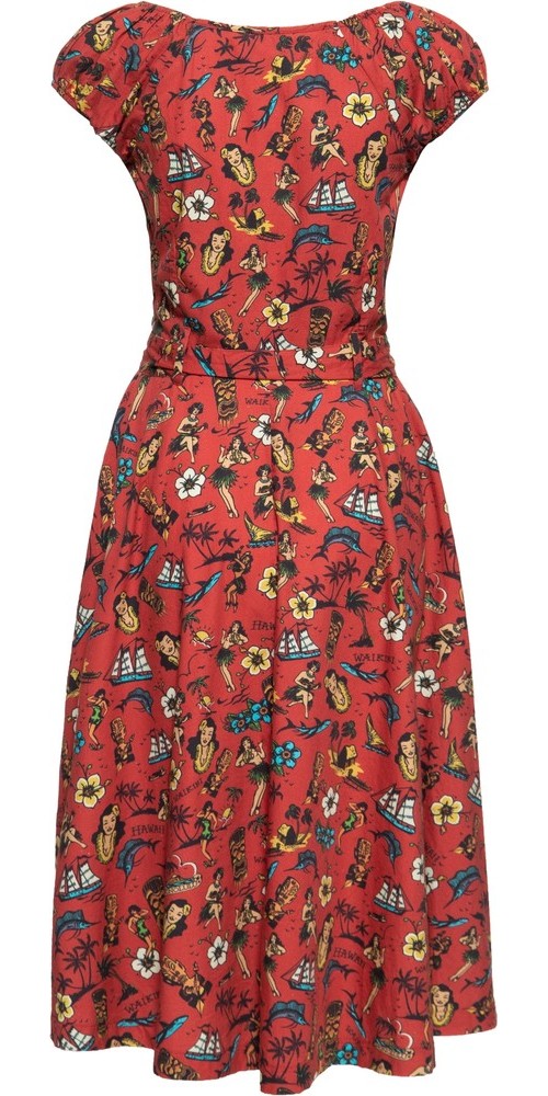 QueenKerosinDamenSwingKleidRot-3XL