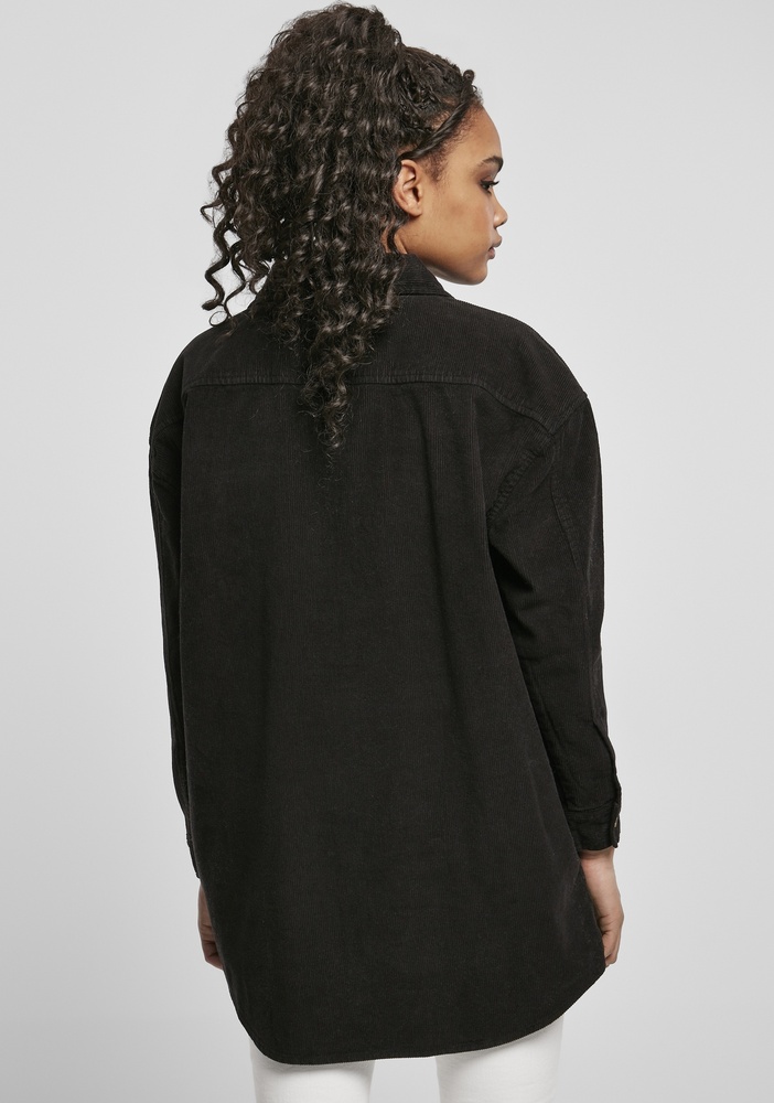 UrbanClassicsDamenJackeLadiesLongCorduroyOvershirtBlack