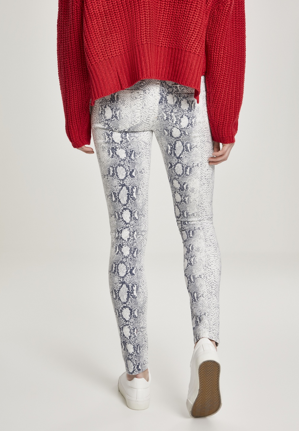 UrbanClassicsDamenHoseLadiesAnimalStretchTwillSkinnyPantsOffwhiteSnake