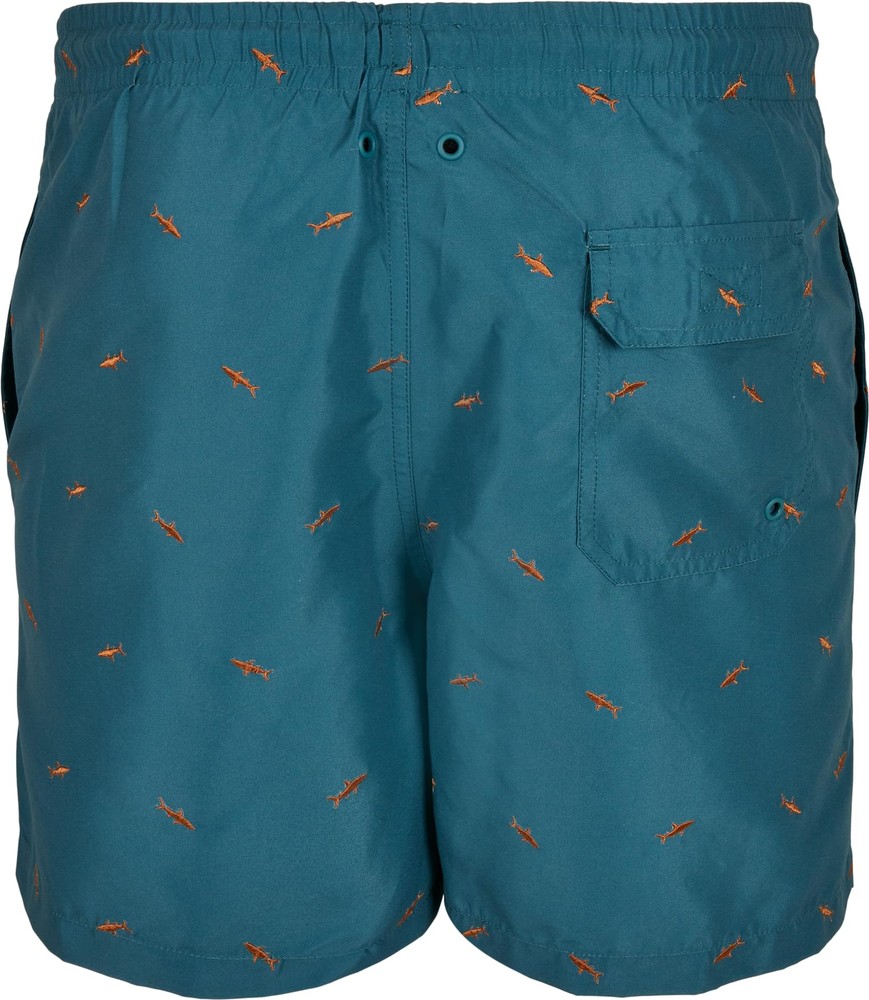 UrbanClassicsEmbroiderySwimShortsSharkTealToffee-3XL