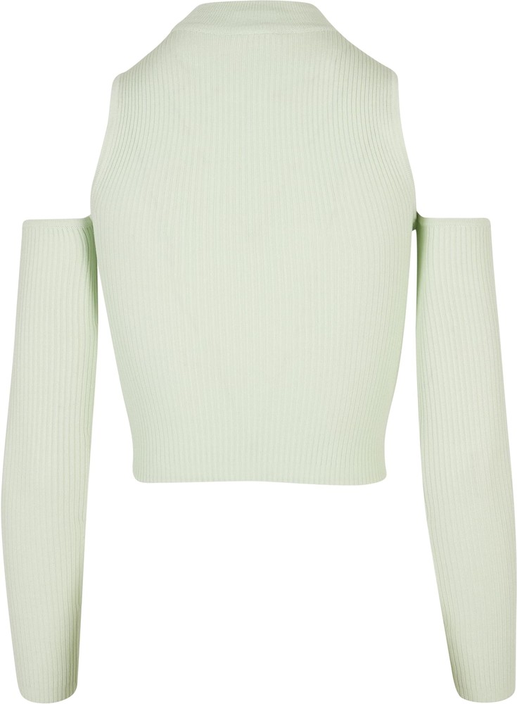 UrbanClassicsDamenLadiesRibKnitCutOutSleeveLongsleeveLightmint-3XL
