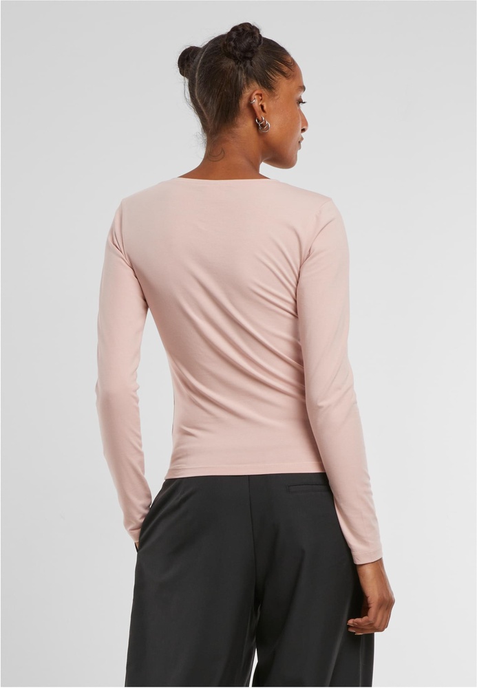 UrbanClassicsDamenLadiesBasicSuperSlimLongsleeveTB7456Powderrose-3XL