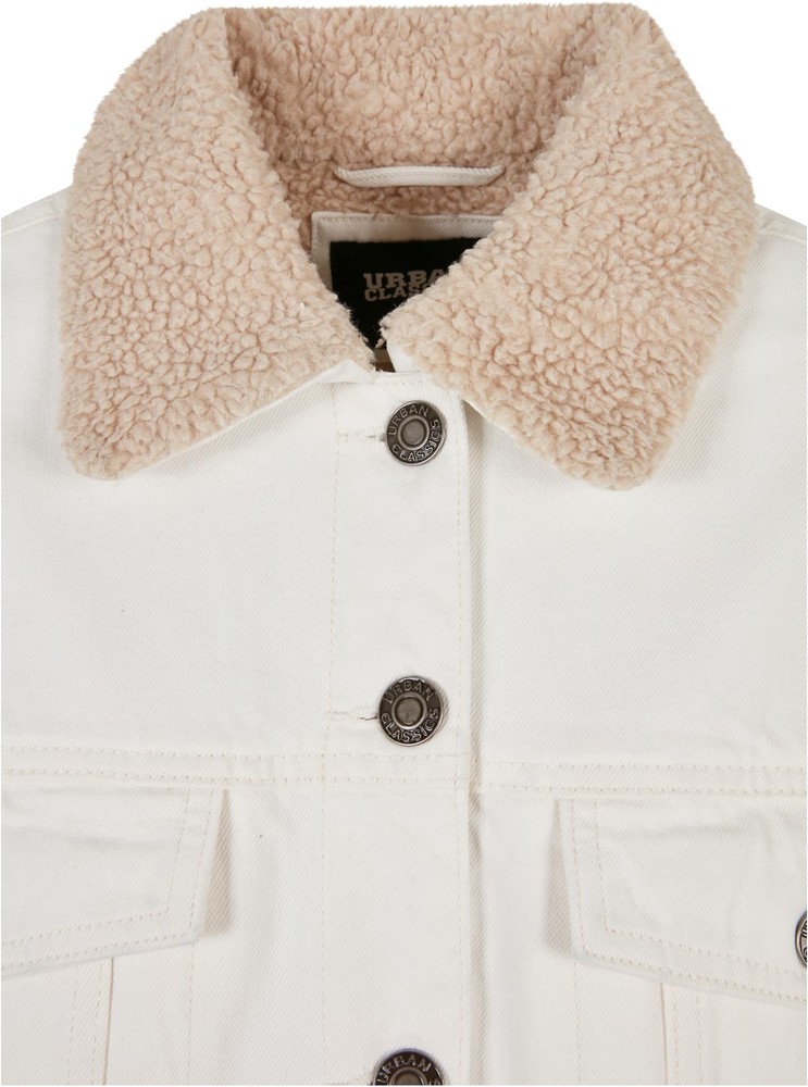 UrbanClassicsDamenJackeLadiesOversizedSherpaDenimJacketOffwhiteRaw-3XL