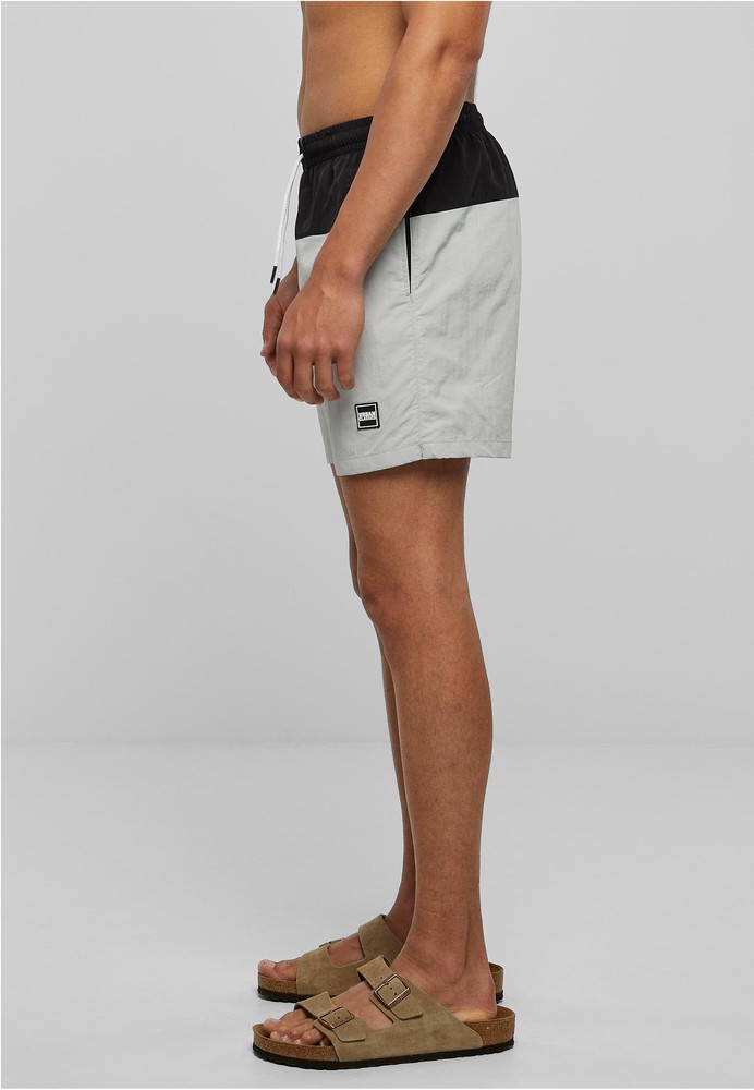 UrbanClassicsBlockSwimShortsLightasphaltBlack-3XL
