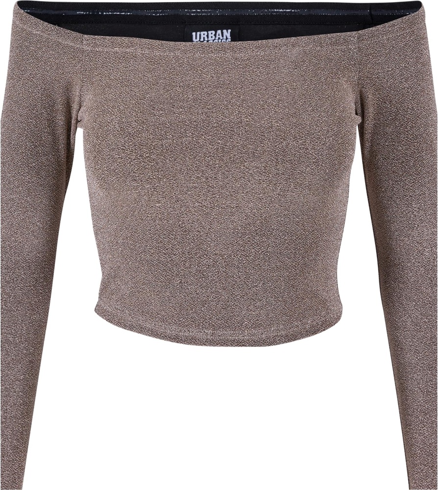 UrbanClassicsDamenLadiesOffShoulderGlitterLongsleeveTB6125Gold-3XL