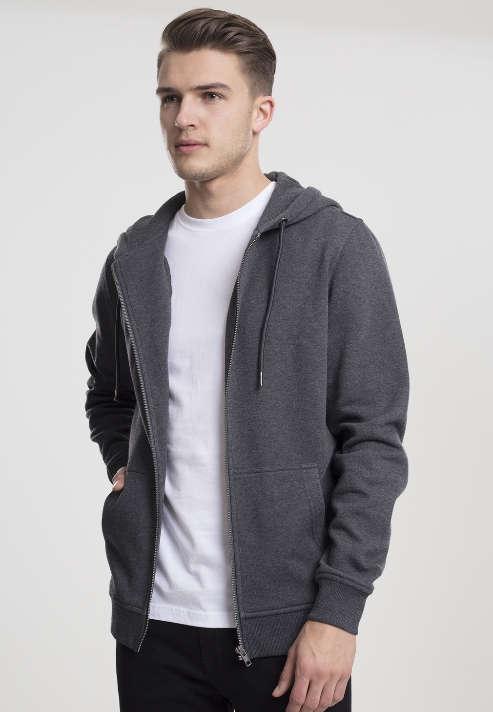 UrbanClassicsHoodieZipBasicZipHoodyCharcoal-L