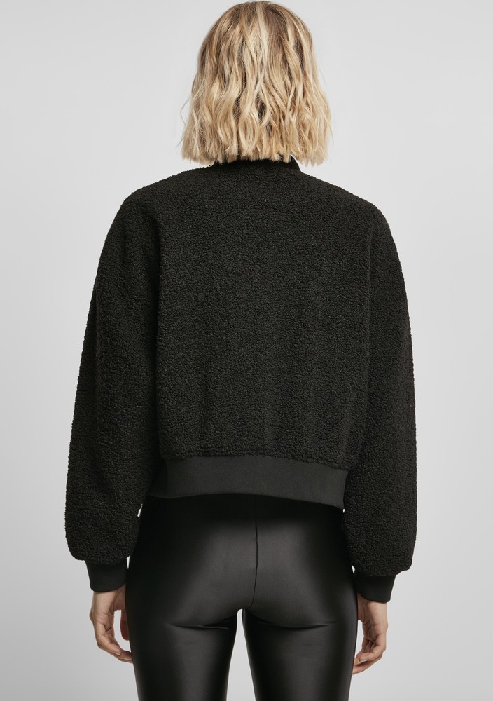 UrbanClassicsDamenLadiesOversizedSherpaBomberJacketBlack