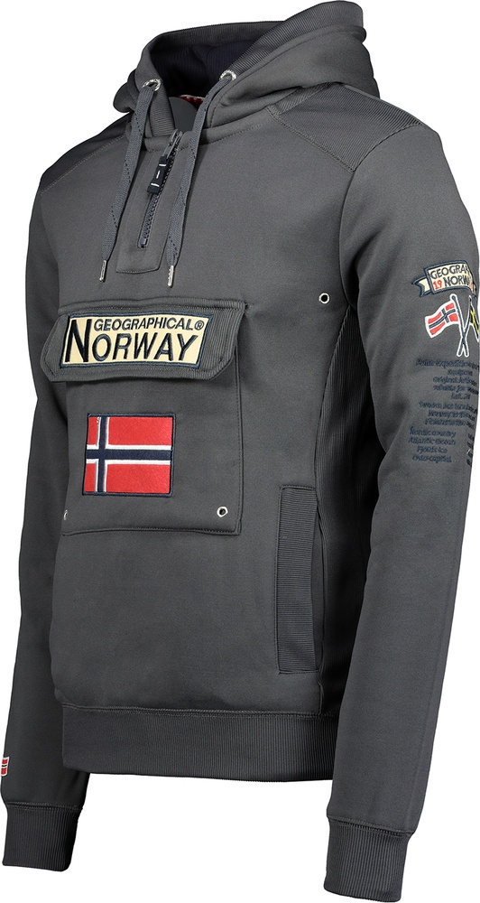 GeographicalNorwayHoodiePulloverGymclassDbMen100DarkGrey-XXL