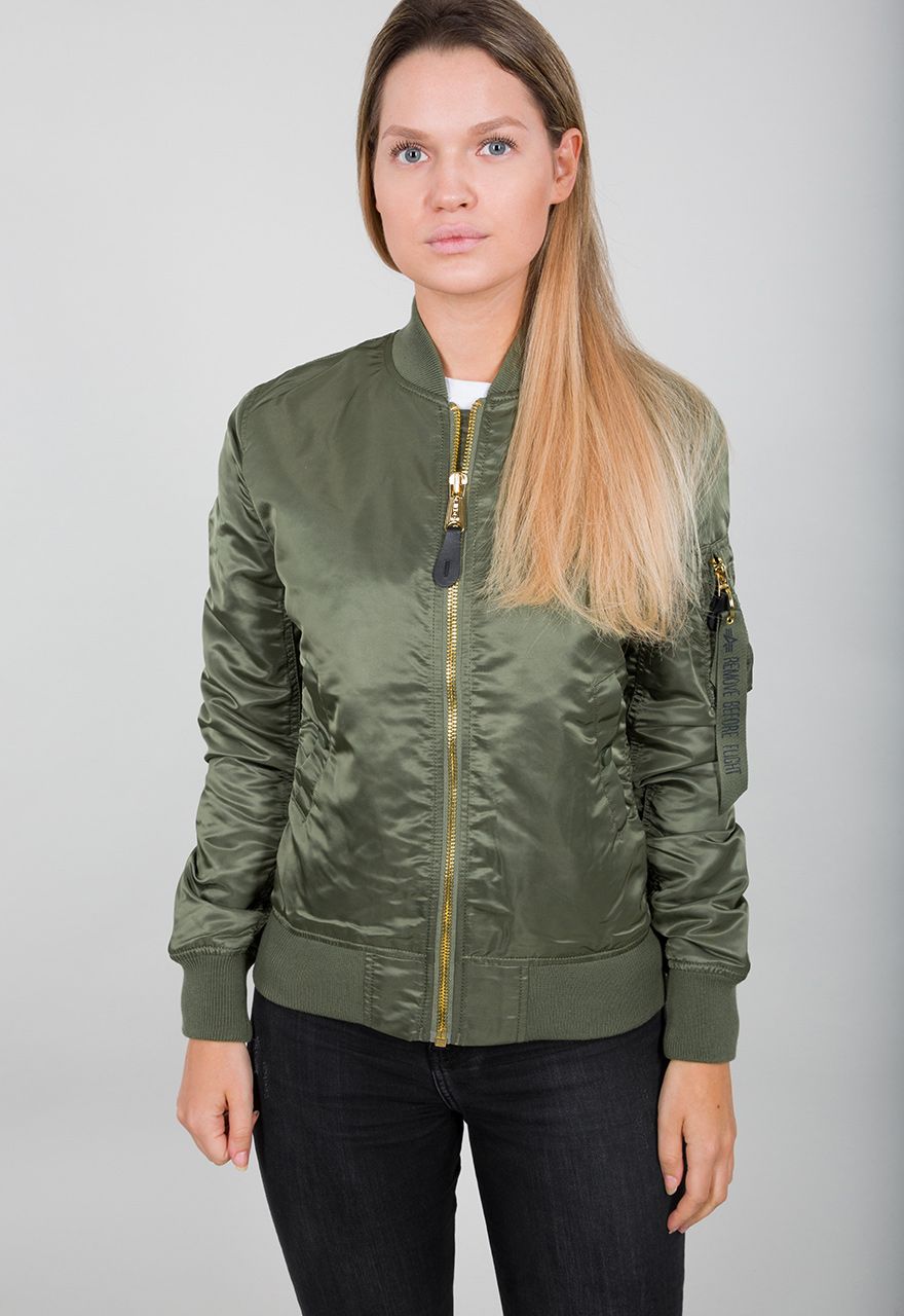 AlphaIndustriesDamenJackeMA-1VFLWWomenSage-GreenGold