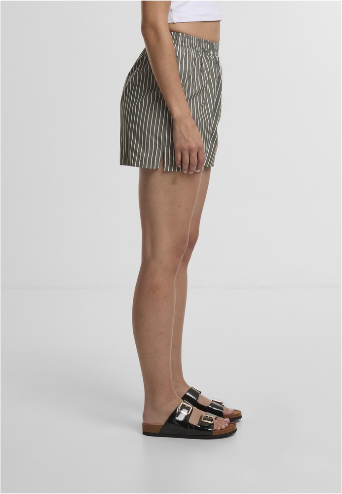 UrbanClassicsDamenLadiesStripedShortsTB6845OliveWhite-3XL