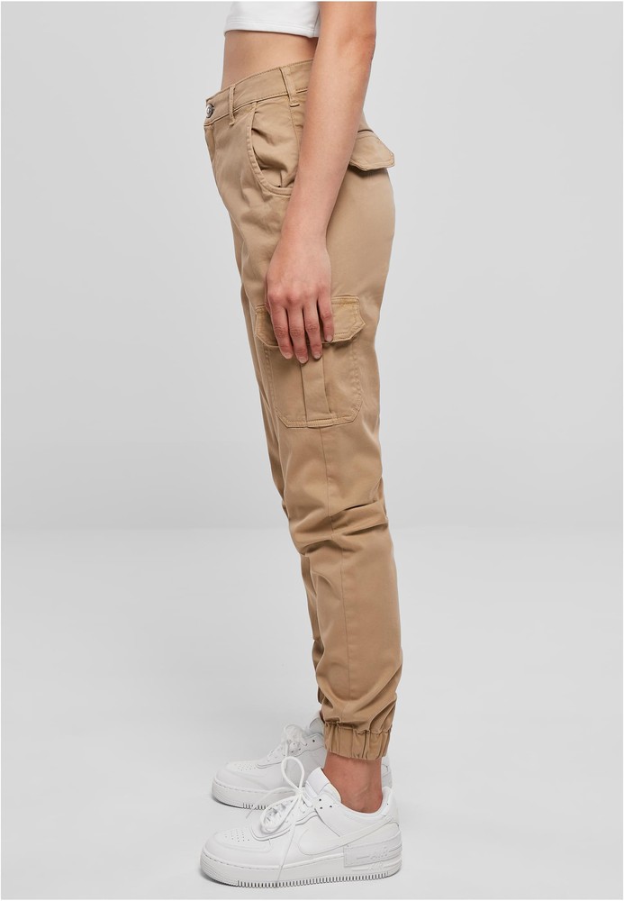 UrbanClassicsDamenHoseLadiesHighWaistCargoPantsUnionbeige-26
