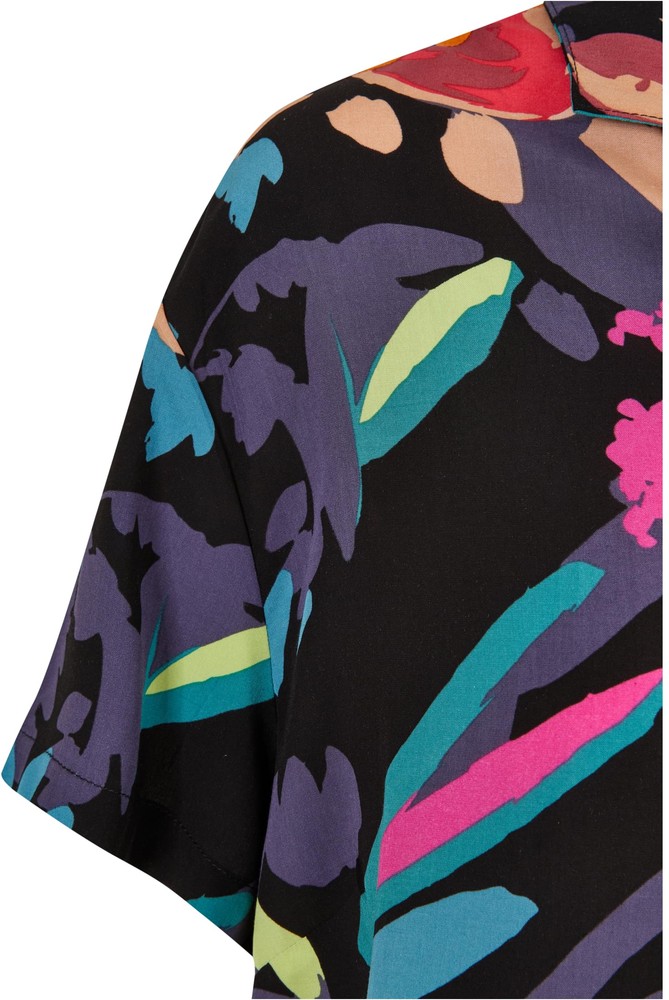 UrbanClassicsDamenLadiesViscoseResortShirtBlackfruity-3XL