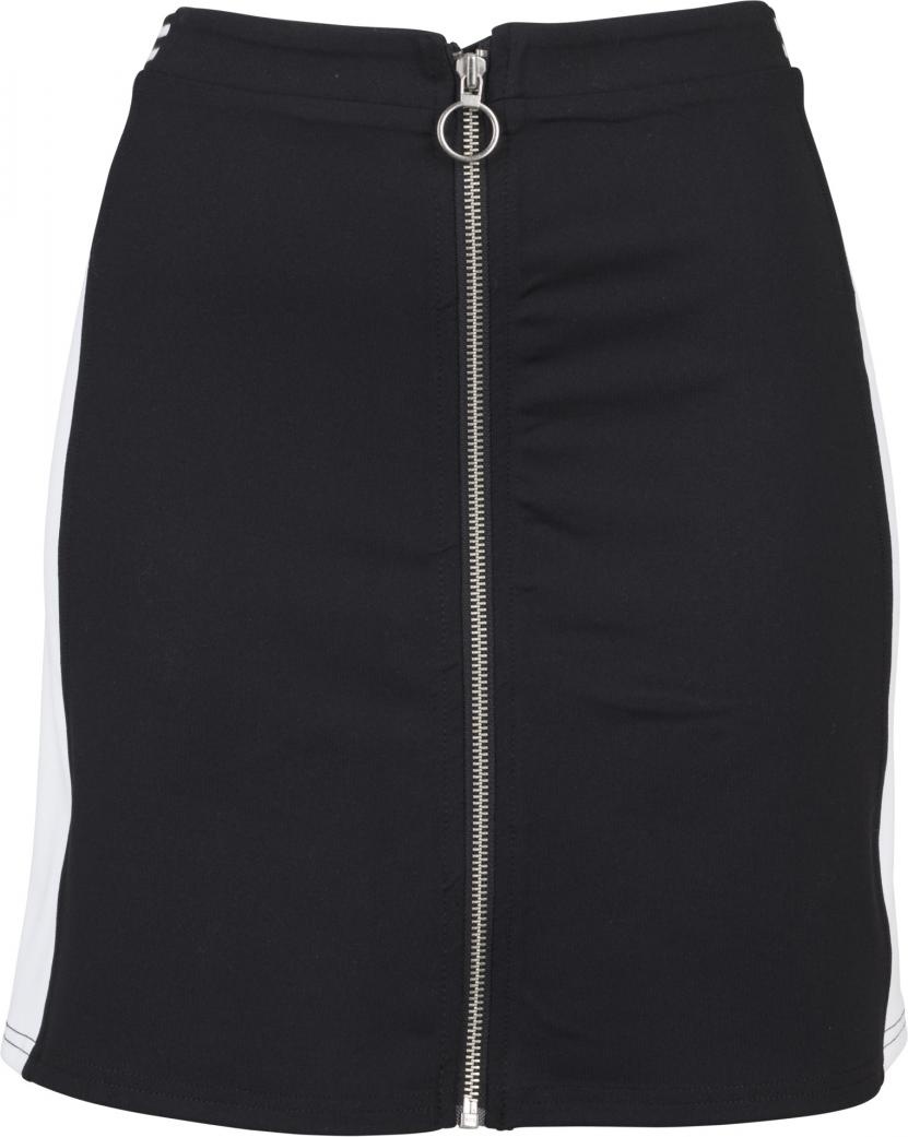 UrbanClassicsRockLadiesZipCollegeSkirtBlackWhite