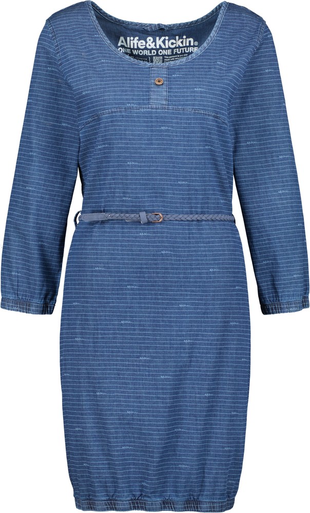 AlifeKickinDamenSommerkleidDoroAKDNMBLongsleeveDressDarkDenim-2XL