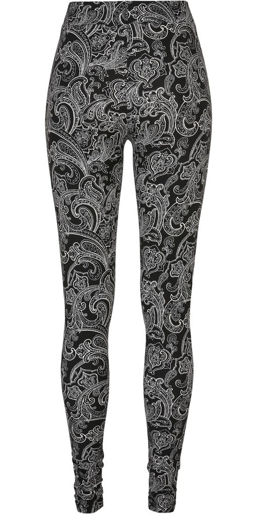 UrbanClassicsDamenLadiesSoftAopLeggingsBlacknewpaisley-3XL