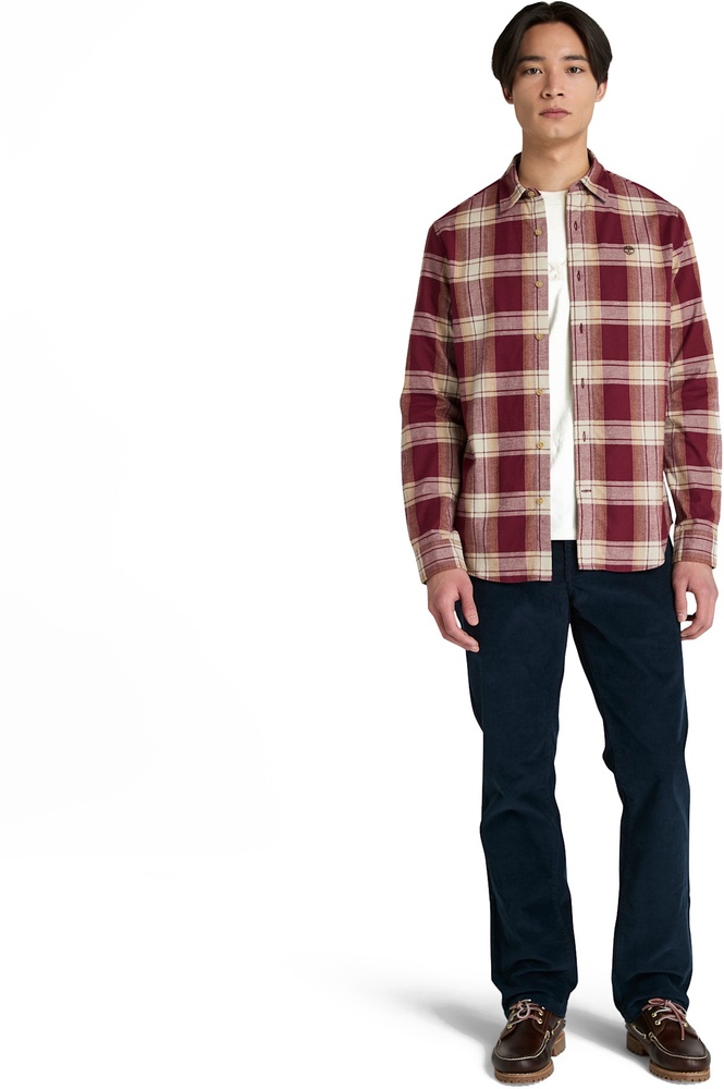 TimberlandT-ShirtHerringboneFlannelCheckShirtTB0A42Y1BurgundyYd-3XL