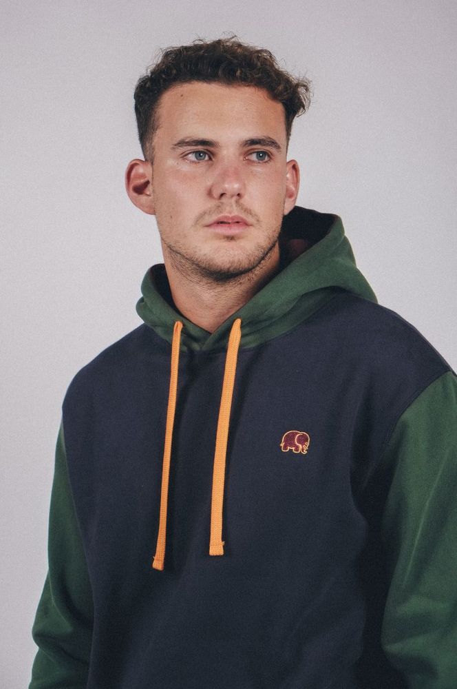 TrendsplantSweaterOrganicColorBlockHoodieTrendsplantBlueBlue-S