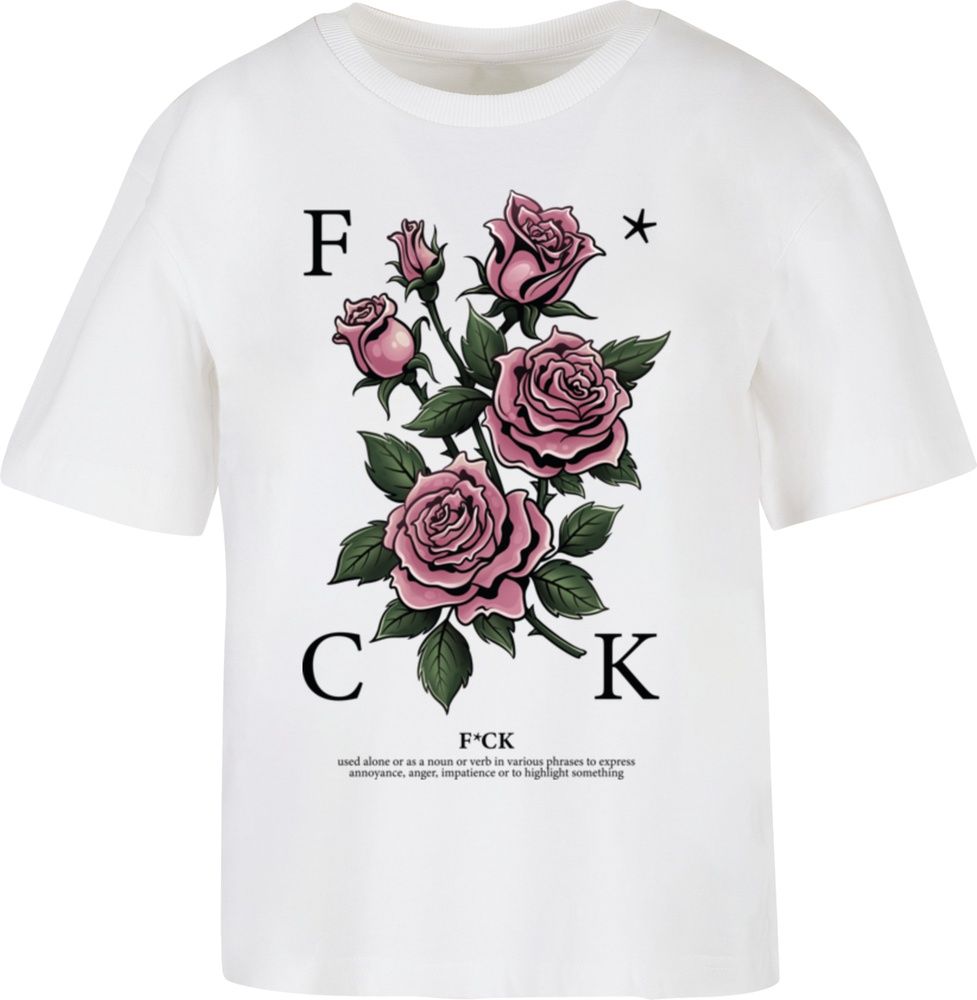 MissTeeDamenT-ShirtFckingRosesTeeMST168White-3XL